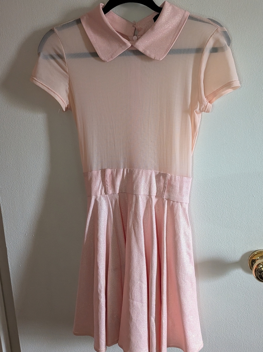 Colletiff London Pink Collared Fit-and-Flare Dress